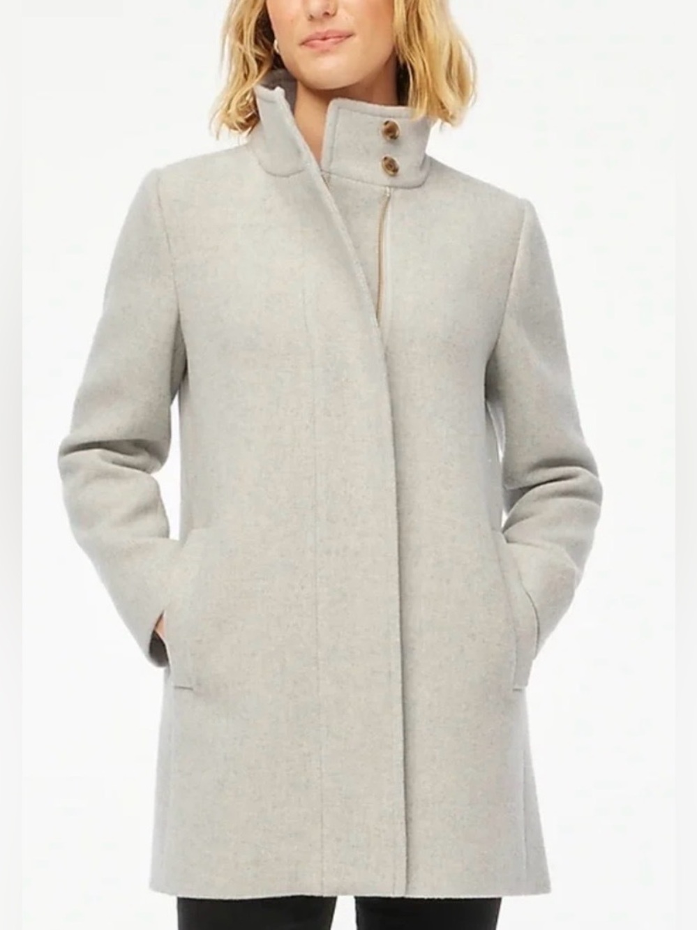 NWT J. Crew Factory City coat with button neck